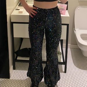 Free people glitter flare pants!